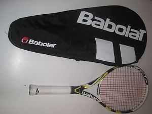 2010 Babolat Aero Pro Drive GT Tennis Racquet restrung used with bag