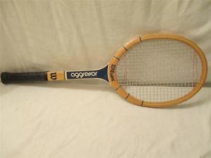 Vintage Wilson Aggressor Wood Tennis Racket With Cover