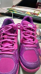 Wilson Rush Pro JR US Size 6 Tennis Shoes Fiesta Pink Wil/Dark Plum Clem
