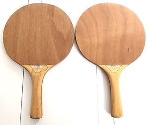 LOT 2 VINTAGE ORIGINAL TING-TONG TING DONG MATKOT WOODEN PADDLES OLYMPICS RARE!