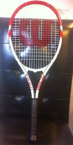 Wilson Federer Power Strings Tennis Racquet  Grip Size 4 1/4" Red/ White
