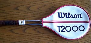 xlf13 WILSON T2000 METAL TENNIS RACQUET & COVER, JIMMY CONNORS, 4 ½” GRIP