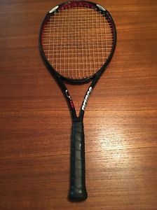 PRINCE O3 RED Mid + Tennis Racquet BIG HOLES 4 5/8 Grip NXT 16 Strings