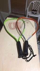 SET OF 2 PRE-OWNED TENNIS RACKETS T.I. FLASH/ WILSON TITANIUM GREAT CONDITION