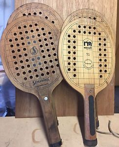 VINTAGE SPAULDING & MARCRAFT PADDLEBALL RACKET/RACQUET MODEL PT 60 MADE IN USA