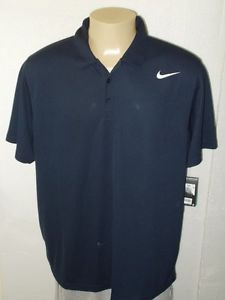 NWT! NIKE TENNIS DRI FIT BLUE SHORT SLEEVE CAMP POLO SHIRT MEN 2XL
