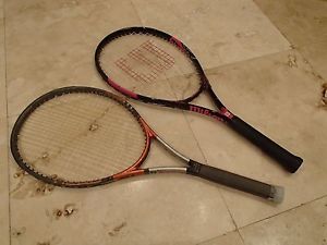 2 TENNIS RACQUET 4 1/4'' - HEAD Ti RADICAL OVERSIZE AUSTRIA & WILSON HOPE