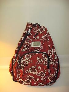 JETPAC "Life is Tennis" Red Flowered Backpack Racquet Bag by Lynne Tauchen