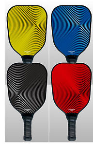 4 Pickleball Paddles Swirls Red,Blue,Black,Yellow T200 Picklepaddle