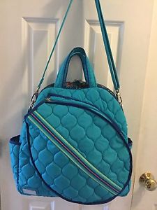 Cinda B Tennis quilted Tote Bag in Bora Bora Aqua water resistant