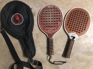 Lot 2 Vintage Wooden Racket Platform Tennis Paddles APTA Apprvd. Dalton Marcraft