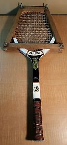VINTAGE ANTIQUE 1970s SPALDING AWARD WOODEN WOOD TENNIS RACQUET RACKET VTG W/ PR