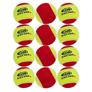 Gamma Sports Kids Training Transition Balls, Yellow/Red, Quick Kids 36, 12-Pack