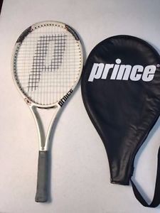 Prince Tennis Racquet , Warrior 25 100 MIDPLUS , White with black cover