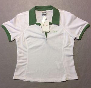 NWT Womens NIKE TENNIS SPHERE Short Sleeve Top White & Green Size S Small