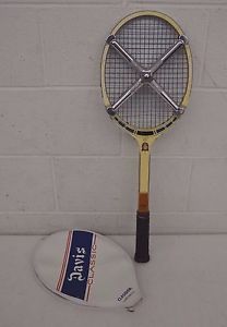 Vintage TAD Davis Classic II Wooden Tennis Racquet w/4 5/8" Grip Case & Vise