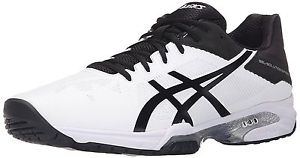 New Asics Men's Gel Solution Speed 3 White Black Silver E600N-0190 Size 11.5
