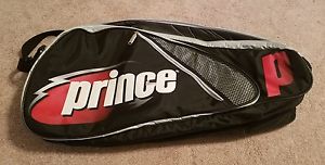 Prince 6 Racquet Tennis Storage Carry Bag Rare Red Black Gray Free Shipping six