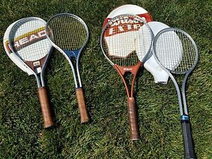 Lot of Vintage Tennis Racquets Rackets Head Wilson Rare Collection