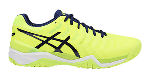 ASICS 2017 New Men's GEL-RESOLUTION 7 Tennis Shoes Safety Yellow - Authentic