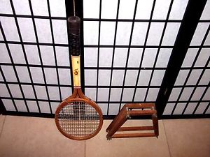 Cortland Joe Whalen Tennis Wood Racquet Vtg Wooden Racket + Head Press 4 5/8 in.