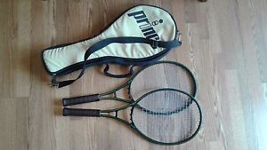 Prince Original Graphite 1978 POG lot of 2 Tennis Racquets + case