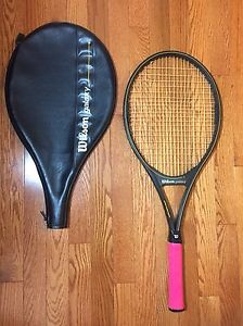 Vintage Wilson Galaxy Ulta Braided Graphite Racket 4 1/2, w/ Cover & Pink Grip
