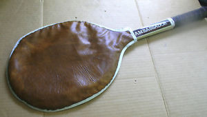 SLAZENGER AMBASSADOR WOODEN TENNIS RACQUET W/COVER 4 1/2" GRIP BEAUTY