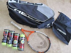 Head Ti.Radical elite titanium tennis racquet, bag, case, balls, 4 3/8