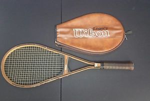 Vintage Wilson Legacy Wooden Tennis Racquet  light 4 5/8 with Cover Made in USA