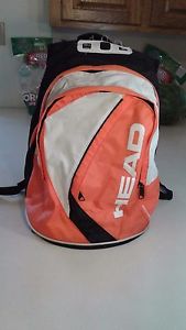 HEAD tennis backpack white orange black