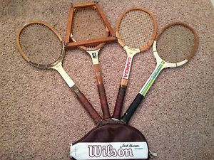 Lot 4 Vintage wood tennis rackets raquets Decoration Wilson Garcia