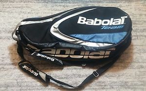 Babolat Team 6 Tennis Racquet Carry Bag Blue/White w/Backpack Straps