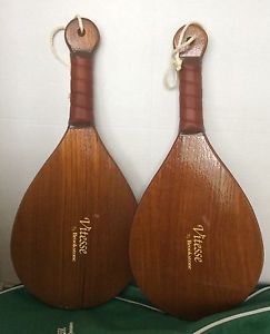 Nice Vitesse Brookstone Paddles Rackets Hand ball Racquetball & Case 3 pc Set
