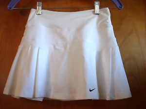 NIKE Dri-Fit Tennis Skirt Skort White NEW Size Extra Small NWT #480780 MSRP $58