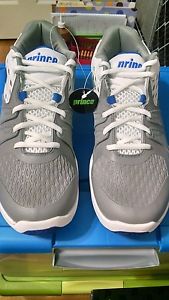 PRINCE "Warrior" Men's Tennis Shoes US Size 11.5 White/Grey/Blue