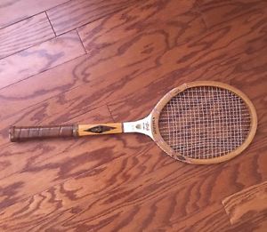 Antique Wooden Tennis Racket King Autograph Wall Decor Sports Memorabilia Rustic