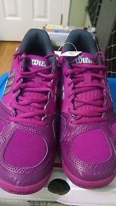Wilson "Rush Evo" Women's Tennis Shoes US Size 9-Azalee Pink/Dark Plum/Grangree