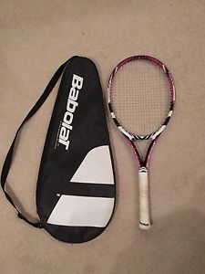 Babolat Drive Lite Black/Pink Racquet with cover, 100 sq.in., grip 4.0, strung