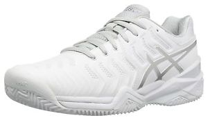 ASICS Women's Gel-Resolution 7 Clay Court Tennis Shoe White/Silver 10 B(M) US