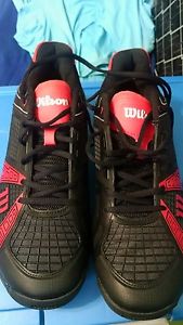 WILSON "Rush NGX" Men's Tennis Shoes- Size 10.5 Black/Red/Asphalt