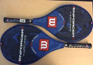 2 Wilson Tennis Racquet Enforcer 110 Soft Shock 4 3/8 L3 Grip  T3052 Blue Black