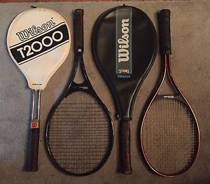 Lot of 4 Vintage WILSON Tennis Rackets T2000 Jimmy Connors COBRA STING ACE