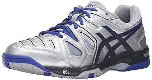 ASICS Men's Gel-Game 5 Silver/Black/Asics Blue 14 D(M) US