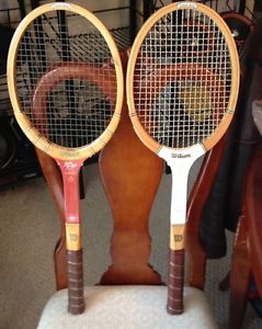 Vintage Wilson Butch Buchholz & Chris Evert Signature Wood Tennis Racquets
