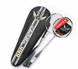2PCS/Pair Carbon Fiber Badminton Racket Racquet + Carry Bag Raquete Durable 2U