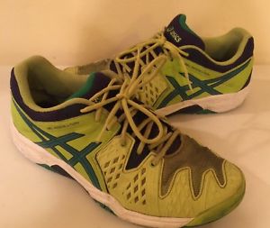 ASICS Gel Resolution  6 Lime Green Blue Men's Tennis Shoe Size 6.5