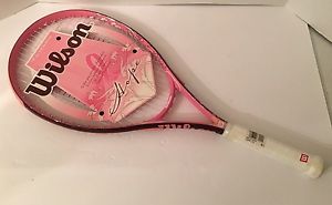 Wilson HOPE Breast Cancer Tennis Racquet Pink Burgundy White 4 3/8 L3 Model 110