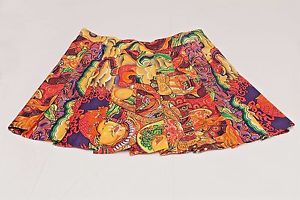 NWOT SERGIO TACCHINI 8 US 12 UK Pleated Tennis Skirt Colorful Thai Asian Print