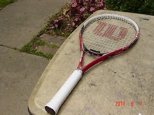 Wilson Impact Titanium 110 Tennis Racquet 4 1/4 w Pro Overwrap0
